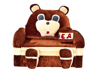 Детский диван Медведь с подушкой, ширина 120 см в Воронеже