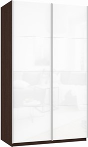 Шкаф двухдверный Прайм (Белое стекло/Белое стекло) 1200x570x2300, венге в Воронеже