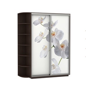 Шкаф Экспресс 1900x600x2200, со стеллажом, Орхидея белая/венге в Воронеже