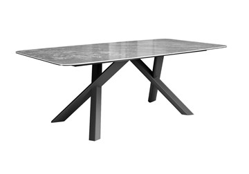 Керамический кухонный стол DikLine KS220 керамика Monsoon (серый глянец JA688) / опоры черные в Воронеже