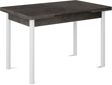 Кухонный стол раздвижной Кубика Милан-2 EVO, ноги белые, серый камень в Воронеже