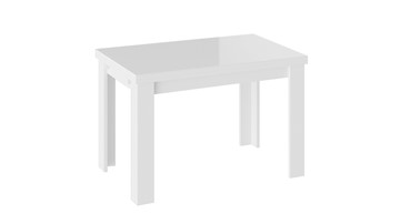 Кухонный раскладной стол Норман тип 1, цвет Белый/Стекло белый глянец в Воронеже