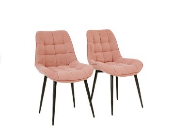 Комплект из 2-х  мягких стульев для кухни Brendoss Комфорт розовый черные ножки в Воронеже