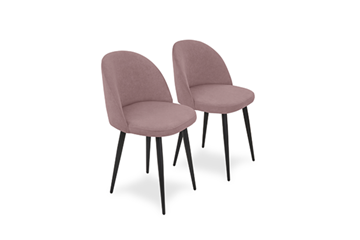Комплект из 2-х кухонных стульев Лайт розовый черные ножки в Воронеже