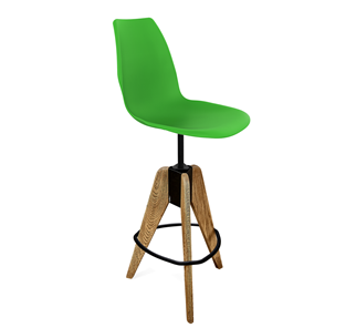 Барный стул SHT-ST29/S92 (зеленый ral 6018/брашированный коричневый/черный муар) в Воронеже