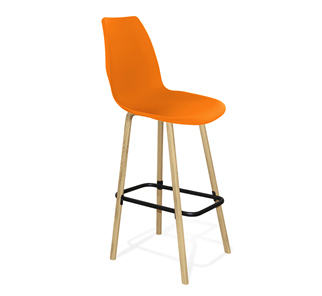 Барный стул SHT-ST29/S94 (оранжевый ral2003/прозрачный лак/черный муар) в Воронеже