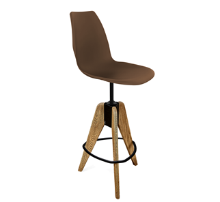 Барный стул SHT-ST29/S92 (коричневый ral 8014/брашированный коричневый/черный муар) в Воронеже