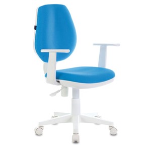 Компьютерное кресло Brabix Fancy MG-201W (с подлокотниками, пластик белый, голубое) 532411 в Воронеже