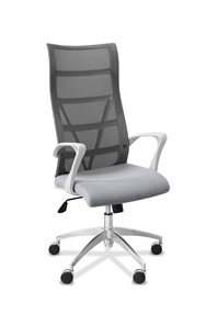 Офисное кресло Топ X белый каркас, сетка/ткань TW / серая/ серая в Воронеже