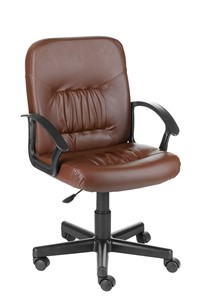 Кресло офисное Чат кожзам коричневый в Воронеже
