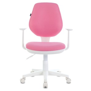 Компьютерное кресло Brabix Fancy MG-201W (с подлокотниками, пластик белый, розовое) 532409 в Воронеже