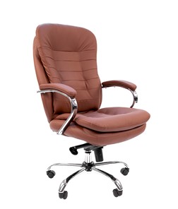 Офисное кресло CHAIRMAN 795 кожа, цвет коричневый в Воронеже