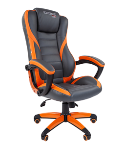 Компьютерное кресло CHAIRMAN GAME 22 эко кожа, серый/оранжевый в Воронеже