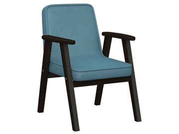 Кресло Ретро ткань голубой, каркас венге в Воронеже