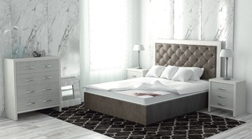 Двуспальная кровать с механизмом Сарма Манхэттен 160х200 (с коробом), высота спинки - 140 см в Воронеже