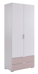 Шкаф двухдверный с ящиками Зефир 120.01 (белое дерево/пудра розовая (эмаль)) в Воронеже