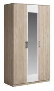 Шкаф 3 двери Genesis Светлана, с зеркалом, белый/дуб сонома в Воронеже