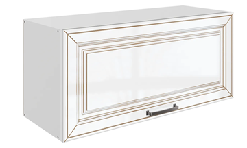 Кухонный шкаф Атланта L800 Н360 (1 дв. гл.) эмаль (белый/белый глянец патина золото) в Воронеже