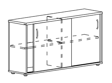 Шкаф-купе низкий Albero, для 2-х столов 70 (144,4х36,4х75,6) в Воронеже