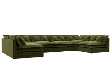 Большой П-образный диван Лига-040, Зеленый (микровельвет) в Воронеже