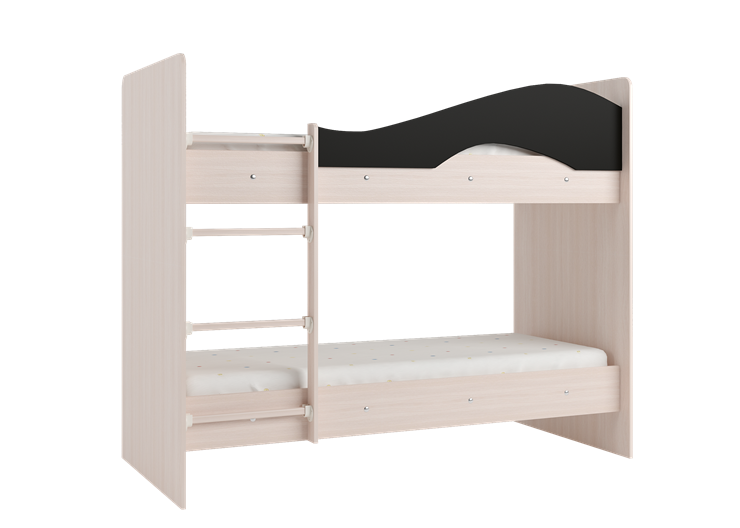 Детская  двухъярусная кровать Мая с 2 ящиками на щитах, корпус Млечный дуб, фасад Венге в Воронеже - изображение 3
