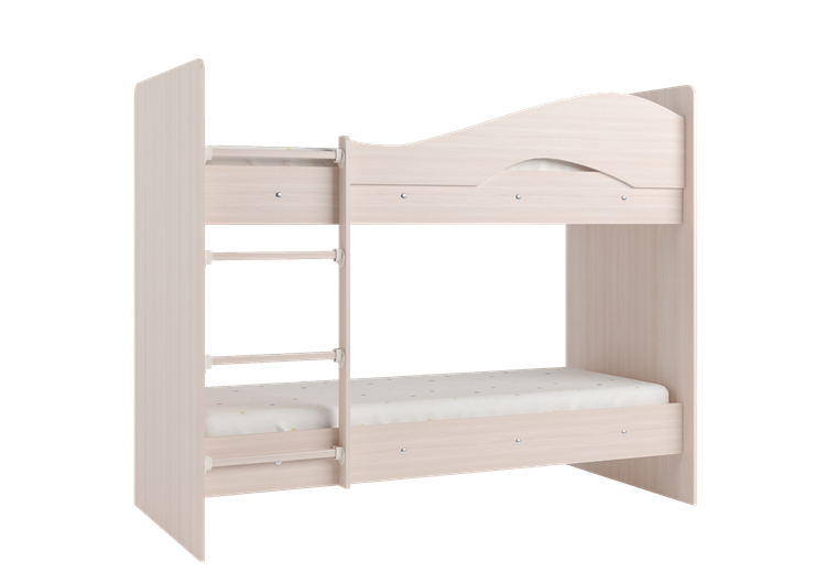 Двухэтажная кровать Мая на щитах со шкафом и ящиками, цвет Млечный дуб в Воронеже - изображение 2