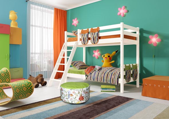 Двухъярусная детская кровать Соня, Вариант 10 Белый в Воронеже - изображение