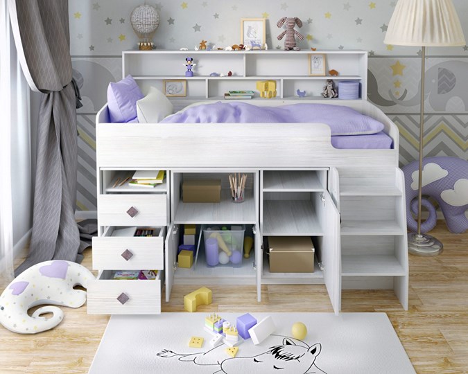 Детская кровать-чердак Малыш-5, цвет Винтерберг в Воронеже - изображение 3