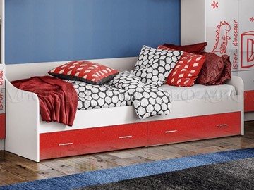 Кровать в детскую Алфавит (Красный) с ящиками в Воронеже