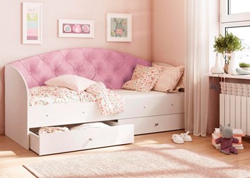 Детская кровать Эльза без бортика, Розовый (латы) в Воронеже