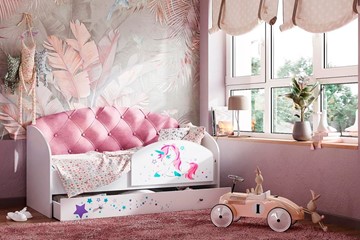 Односпальная детская кровать Звездочка с бортиком, Розовый в Воронеже