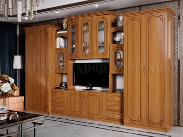 Гостиный гарнитур Альберт со шкафами, глянцевый в Воронеже