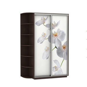 Шкаф 2-х створчатый Экспресс 1700x600x2200, со стеллажом, Орхидея белая/венге в Воронеже