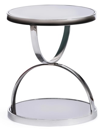 Кофейный столик GROTTO (mod. 9157) металл/дымчатое стекло, 42х42х50, хром в Воронеже - изображение