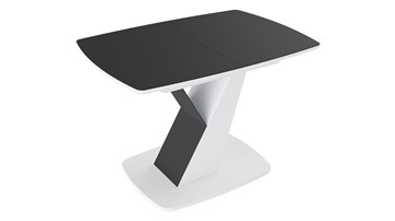 Кухонный раскладной стол Гарда тип 1, цвет Белый/Стекло матовое черный графит в Воронеже