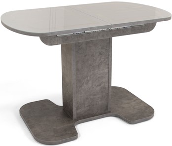 Кухонный стол раздвижной Киото-1 (ноги серый камень, серебро/серый камень) в Воронеже