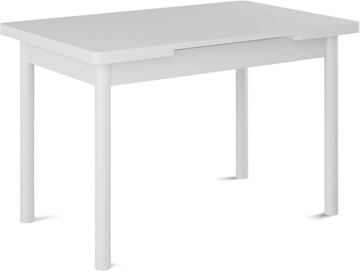 Кухонный раздвижной стол Милан-1 EVO, ноги металлические белые, белый цемент в Воронеже