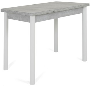 Кухонный раздвижной стол Милан-1 EVO, ноги металлические белые, светлый цемент в Воронеже