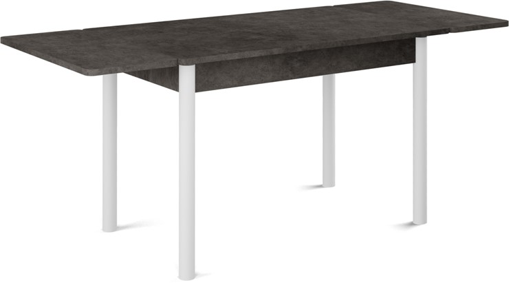 Кухонный стол раздвижной Милан-2 EVO, ноги белые, серый камень в Воронеже - изображение 1