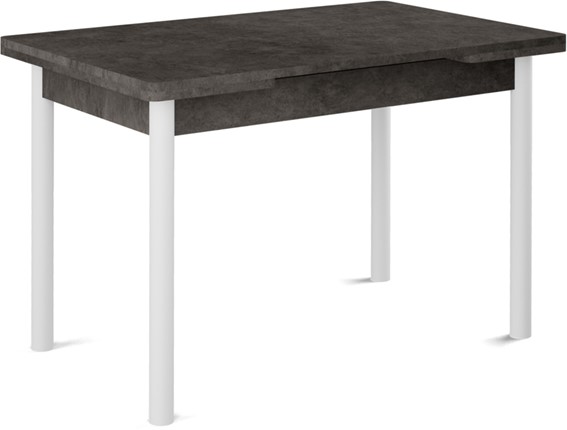 Кухонный стол раздвижной Милан-2 EVO, ноги белые, серый камень в Воронеже - изображение