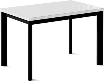 Кухонный стол раздвижной Нагано-1G (ноги черные, стекло cristal/белый цемент) в Воронеже