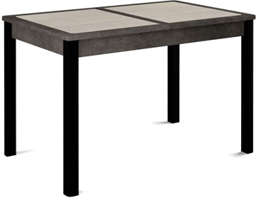 Кухонный стол раздвижной Ницца-2 ПЛ (ноги черные, плитка бежевая/серый камень) в Воронеже