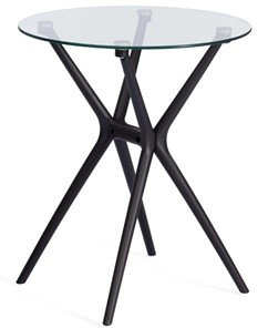 Стеклянный стол PARNAVAZ (mod. 29) пластик/стекло, 60х60х70,5 прозрачный/черный арт.19698 в Воронеже
