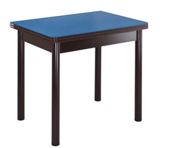 Кухонный пристенный стол СПА-07 СТ2, венге ЛДСП/стекло синие/38 прямые трубки крашеные коричневый в Воронеже