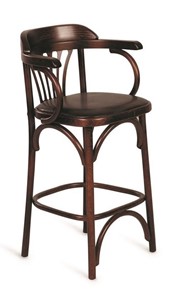 Барный стул 750 мягкий (темный тон, экокожа коричневая) в Воронеже