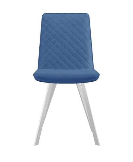 Кухонный стул 202, микровелюр B8 blue, ножки белые в Воронеже - изображение 1