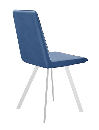 Кухонный стул 202, микровелюр B8 blue, ножки белые в Воронеже - изображение 2