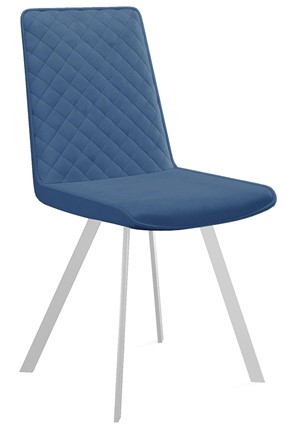 Кухонный стул 202, микровелюр B8 blue, ножки белые в Воронеже - изображение