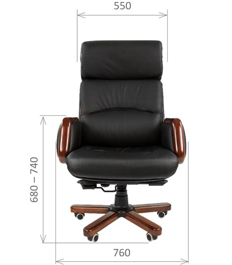 Офисное кресло CHAIRMAN 417 кожа черная в Воронеже - изображение 1