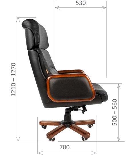 Офисное кресло CHAIRMAN 417 кожа черная в Воронеже - изображение 2